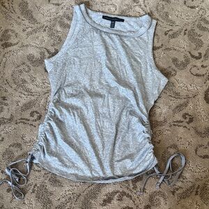 Gray Sleeveless Top with Side Ties